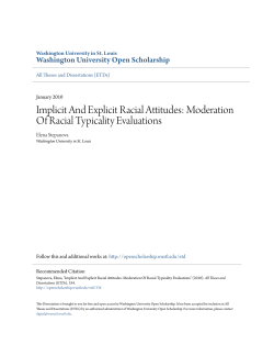 Implicit And Explicit Racial Attitudes: Moderation Of Racial Typicality