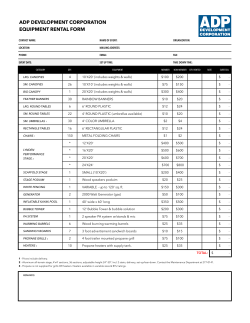 ADP DEVELOPMENT CORPORATION EQUIPMENT RENTAL FORM