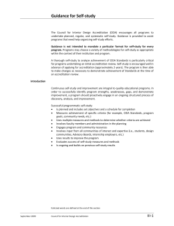 Guidance for Self Analysis - Council for Interior Design Accreditation