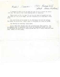 I remember Grandma as she vras `tvhen she use to