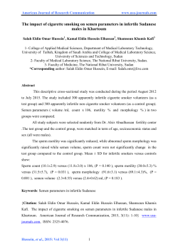 The impact of cigarette smoking on semen parameters in infertile
