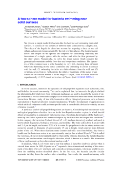 A two-sphere model for bacteria swimming near solid surfaces