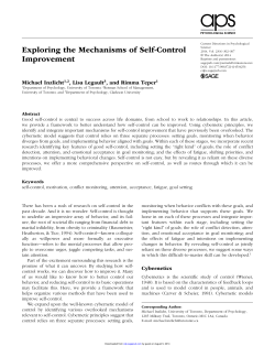 Exploring the Mechanisms of Self-Control Improvement