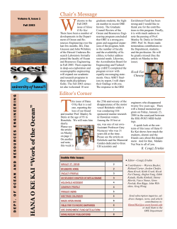 HA NA O KE KA I &ldquo;Work of th e Ocean&rdquo;