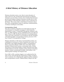 A Brief History of Distance Education