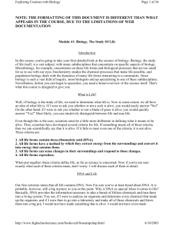Apologia Biology Sample Module