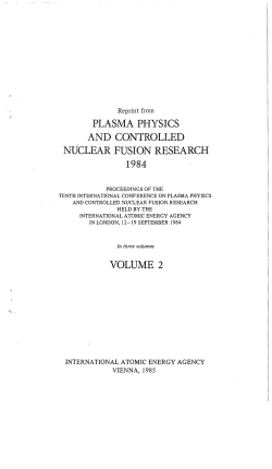 PLASMA PHYSICS AND CONTROLLED NUCLEAR FUSION