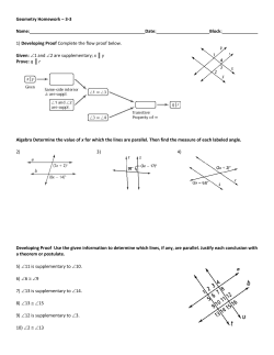 Geometry Homework &ndash; 3-3 Name: Date: Block: 1) Developing Proof