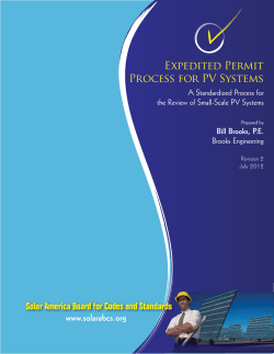 Expedited Permit Process for PV Systems