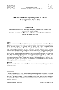 The Social Life of Illegal Drug Users in Prison: A Comparative