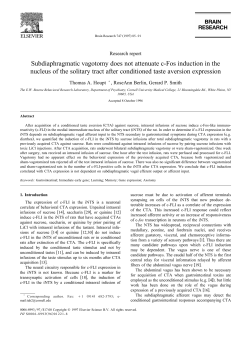 Subdiaphragmatic vagotomy does not attenuate c