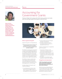 Accounting for Government Grants