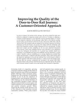 Paper Improving the quality of the rail journey BTK