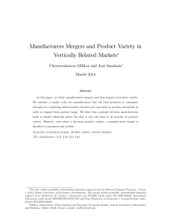 Manufacturers Mergers and Product Variety in Vertically - ERI-CES