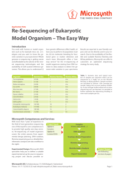 Re-Sequencing of Eukaryotic Model Organism &ndash; The Easy Way