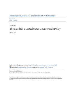 The Need for a United States Countertrade Policy