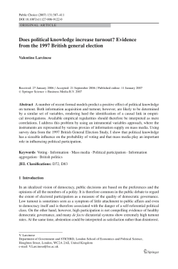 Does political knowledge increase turnout? Evidence from the