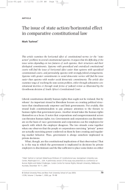 The issue of state action/horizontal effect in