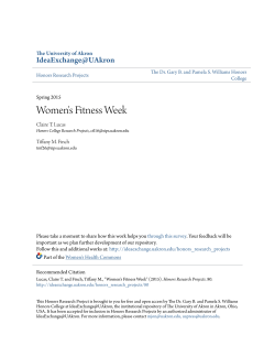Women`s Fitness Week - IdeaExchange@UAkron