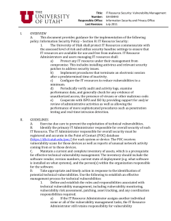 I. OVERVIEW A. This document provides guidance for the