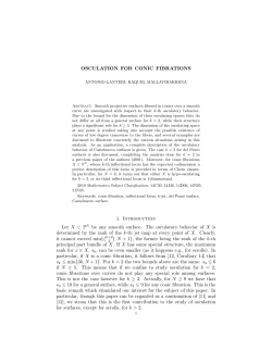 OSCULATION FOR CONIC FIBRATIONS 1. Introduction Let