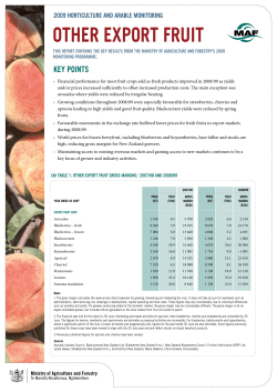 2009 Horticulture and arable monitoring Other export fruit