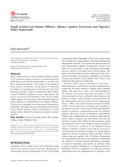 Saudi Arabia-Led Islamic Military Alliance Against