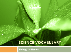 SCIENCE VOCABULARY