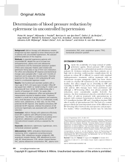 Determinants of blood pressure reduction by eplerenone in