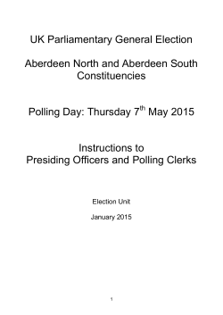 Aberdeen Handbook for Presiding Officers and Poll Clerks