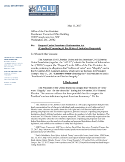 May 11, 2017 Office of the Vice President Eisenhower Executive