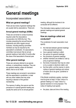 General meetings - NSW Fair Trading