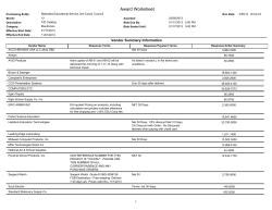 Award Worksheet - Nebraska ESU Cooperative Purchasing
