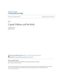 Capital, Habitus, and the Body - CommonKnowledge