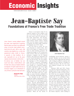 Jean-Baptiste Say: Foundations of France`s Free Trade Tradition