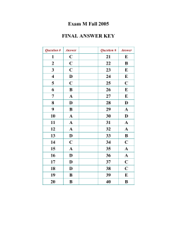 November 2005 - Exam M SOA Exam