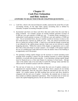 Chapter 11 Cash Flow Estimation and Risk Analysis