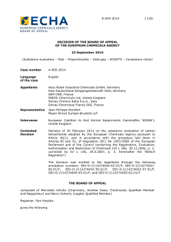 decision of the board of appeal