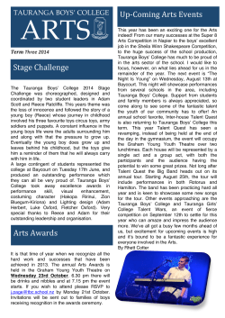 Arts, Term 3, 2014 - Tauranga Boys College