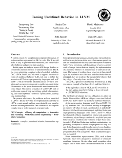 Taming Undefined Behavior in LLVM