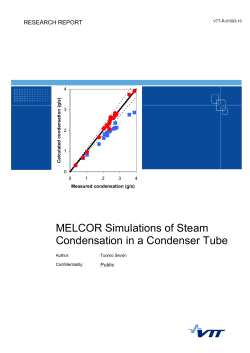 MELCOR Simulations of Steam Condensation in a Condenser
