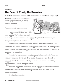 The Case of Frosty the Snowman