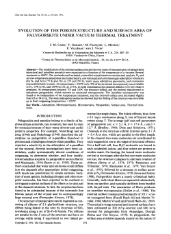 evolution of the porous structure and surface area of palygorskite