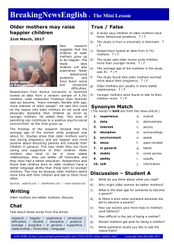 Older Mothers - Breaking News English