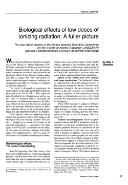 Biological effects of low doses of ionizing radiation