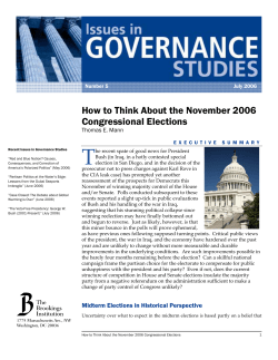 How to Think About the November 2006 Congressional Elections