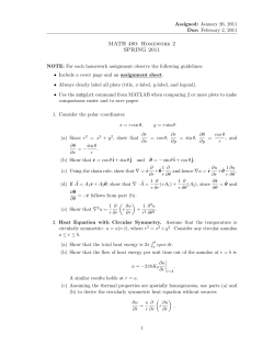 MATH 480: Homework 2 SPRING 2011