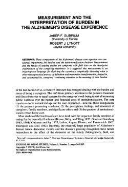 measurement and the interpretation of burden in the