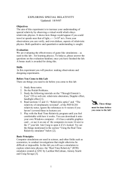 1 EXPLORING SPECIAL RELATIVITY EXPLORING SPECIAL