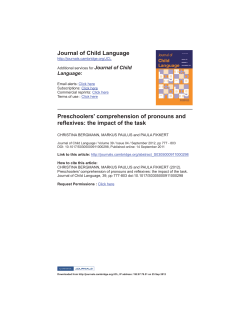 Journal of Child Language Preschoolers` comprehension of